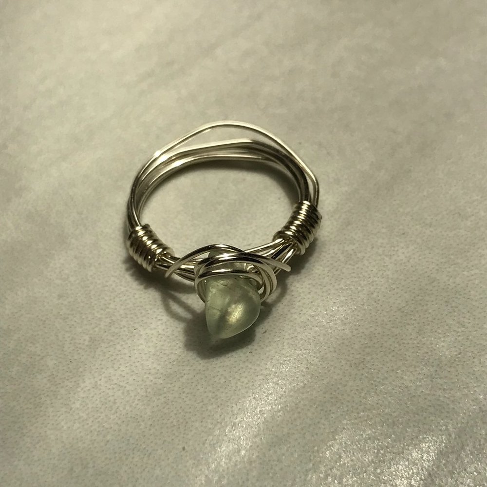 Selenite crystal wire rings